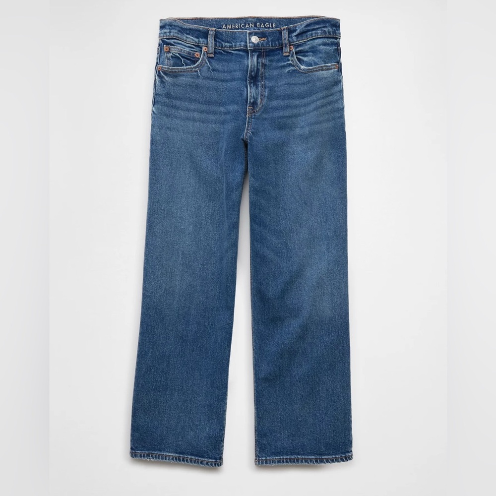 👖 American Eagle Relaxed Blue Stovepipe Crop Jeans – Size 16P (Petite) 💙